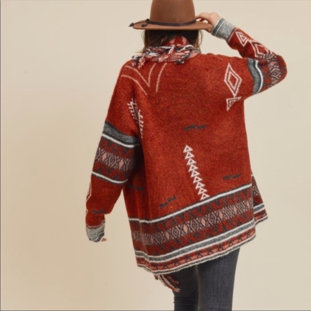 Fringe detail Retro Boho gorgeous cardigan - Picture 3 of 4